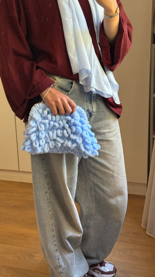 The Bloom Clutch in Baby Blue