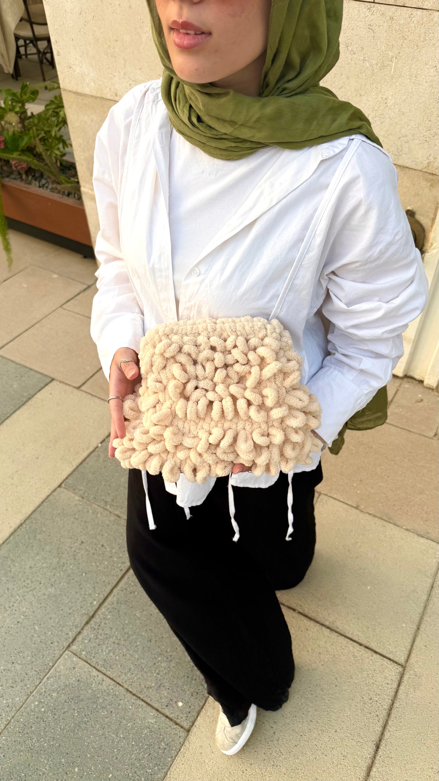 The Bloom Clutch in Beige