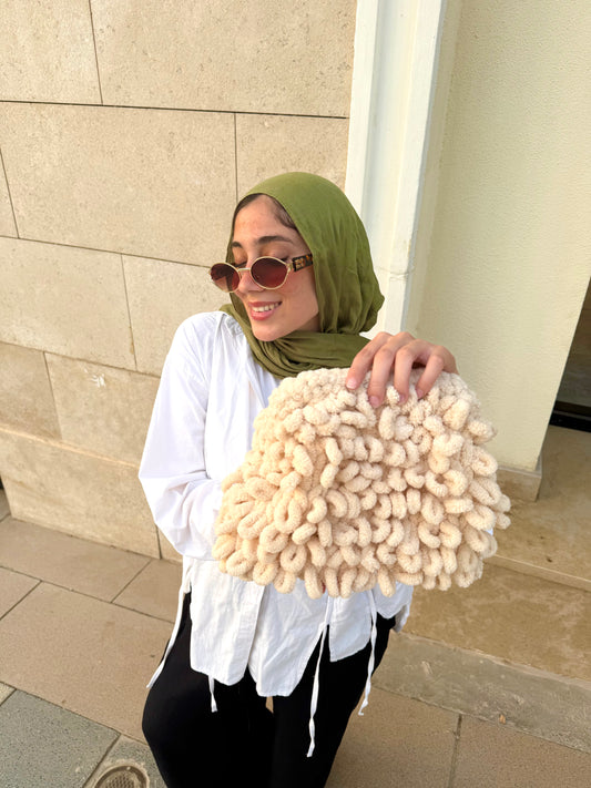 The Bloom Clutch in Beige