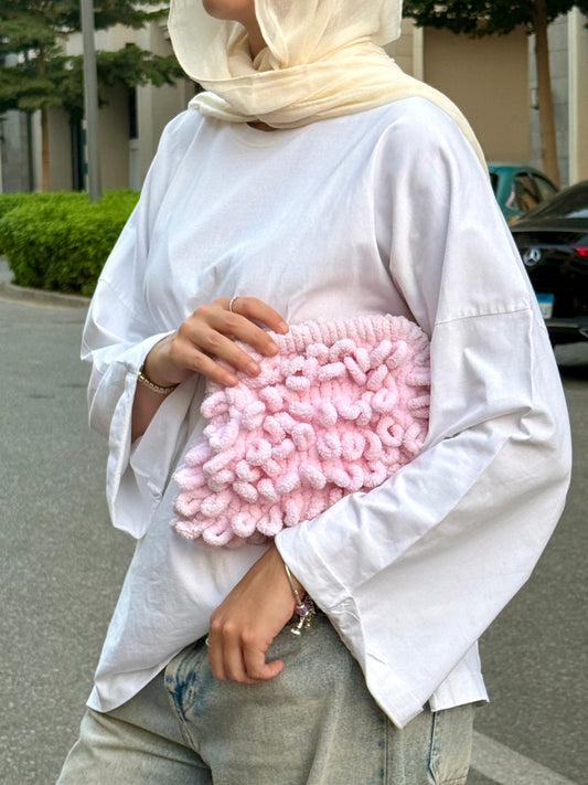 The Bloom Clutch in Baby Pink